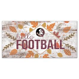 Fan Creations - Florida State Seminoles 6'' x 12'' Hello Football Wall Art - White