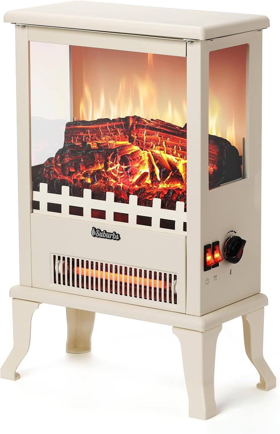 Front. Acekool - 17Inch Electric Fireplace Stove-Freestanding Fireplace.