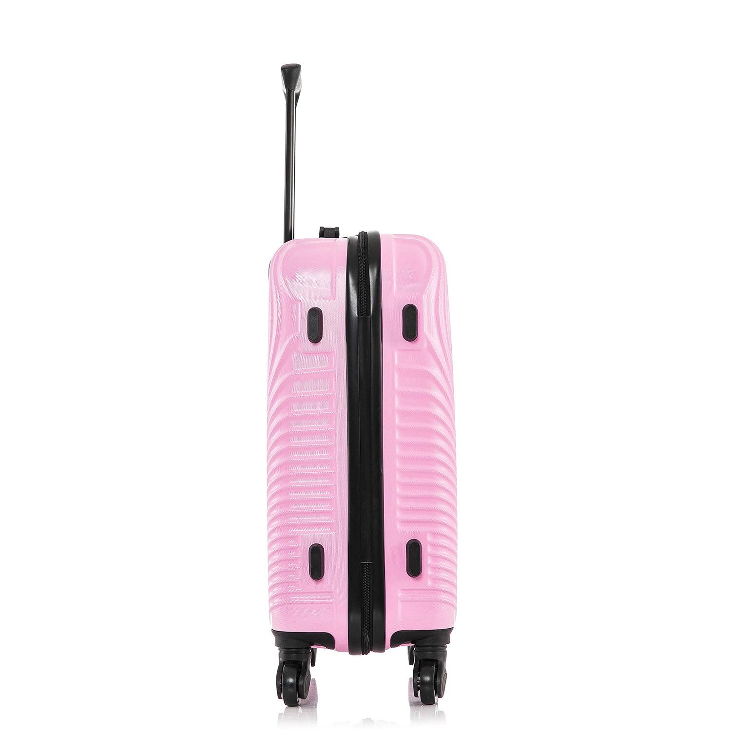Alt View 3. DUKAP - Inception Lightweight Hardside Spinner Luggage 20" Carry-On - PINK.