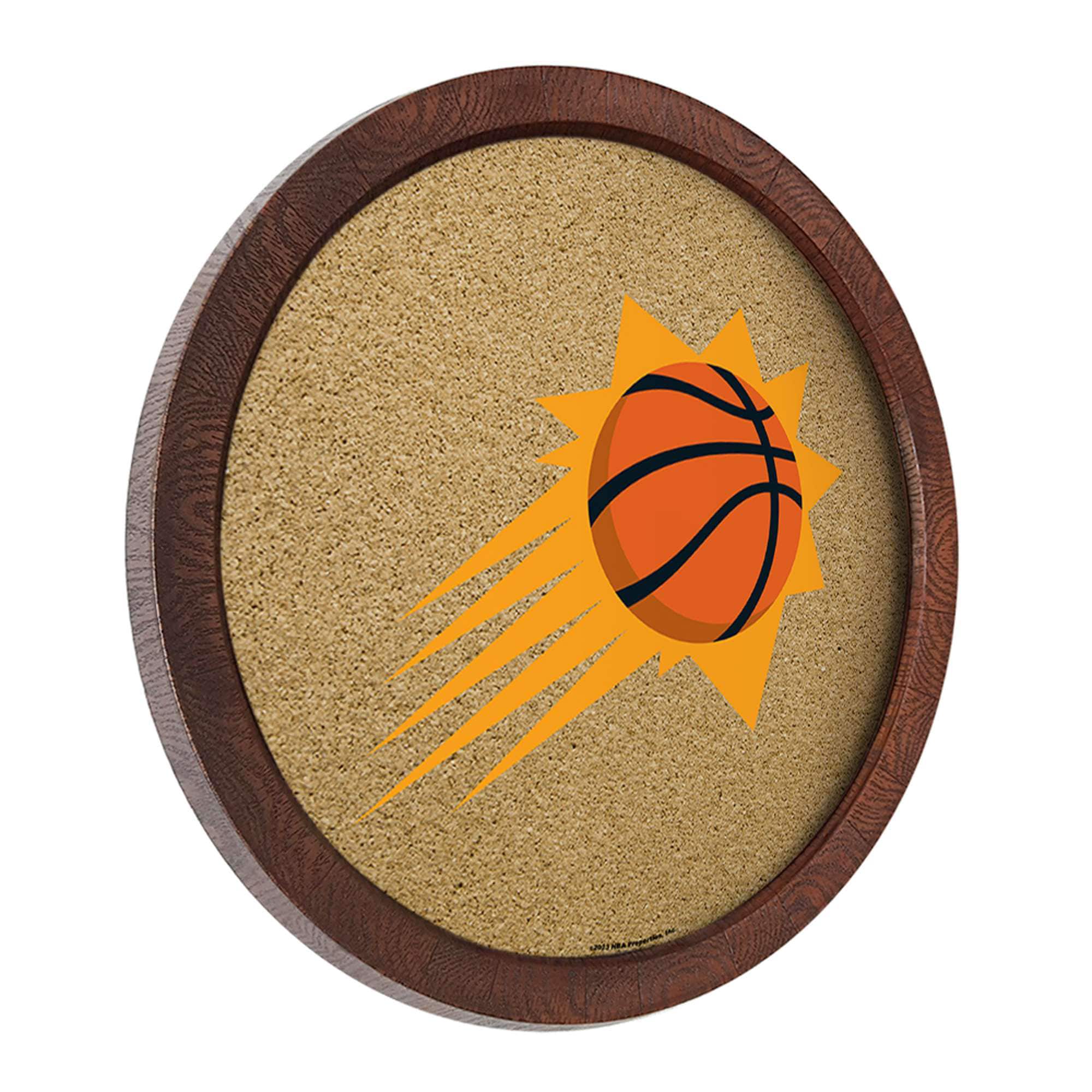 Alt View 1. The Fan-Brand - Phoenix Suns 20.25'' Round Faux Barrel Framed Cork Board - Multicolor.