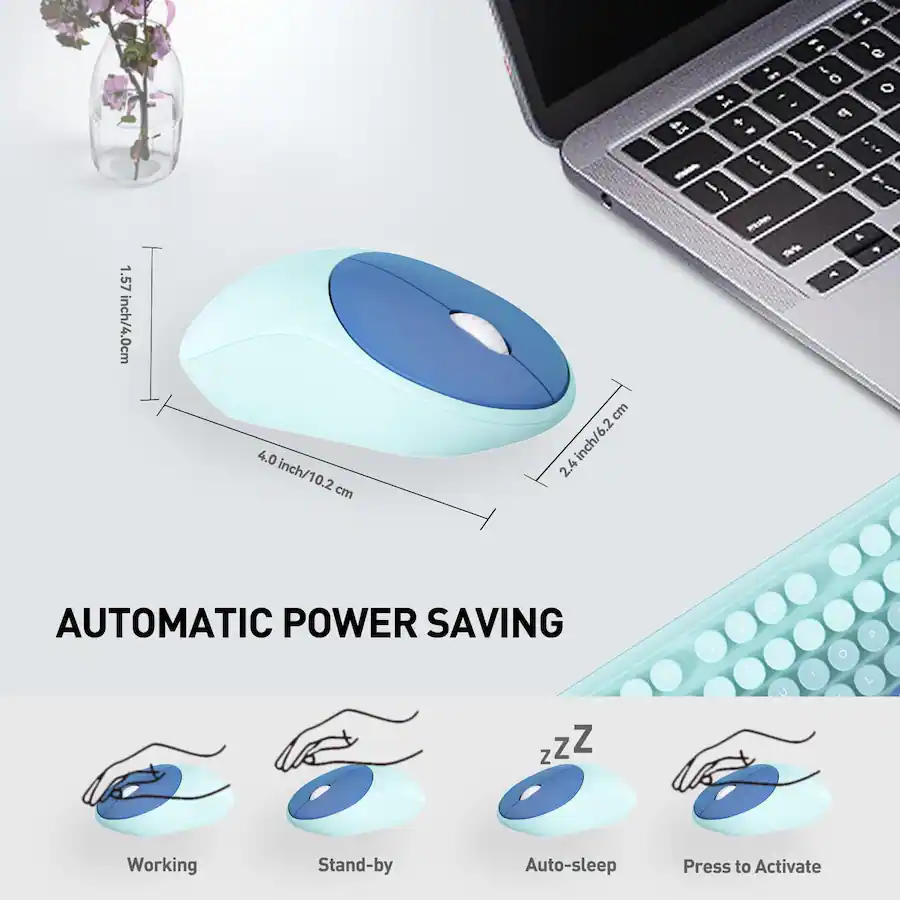 COTTAGE Keyboards Mouse Combos Colorful Cute Typewriter Full size Retro ...