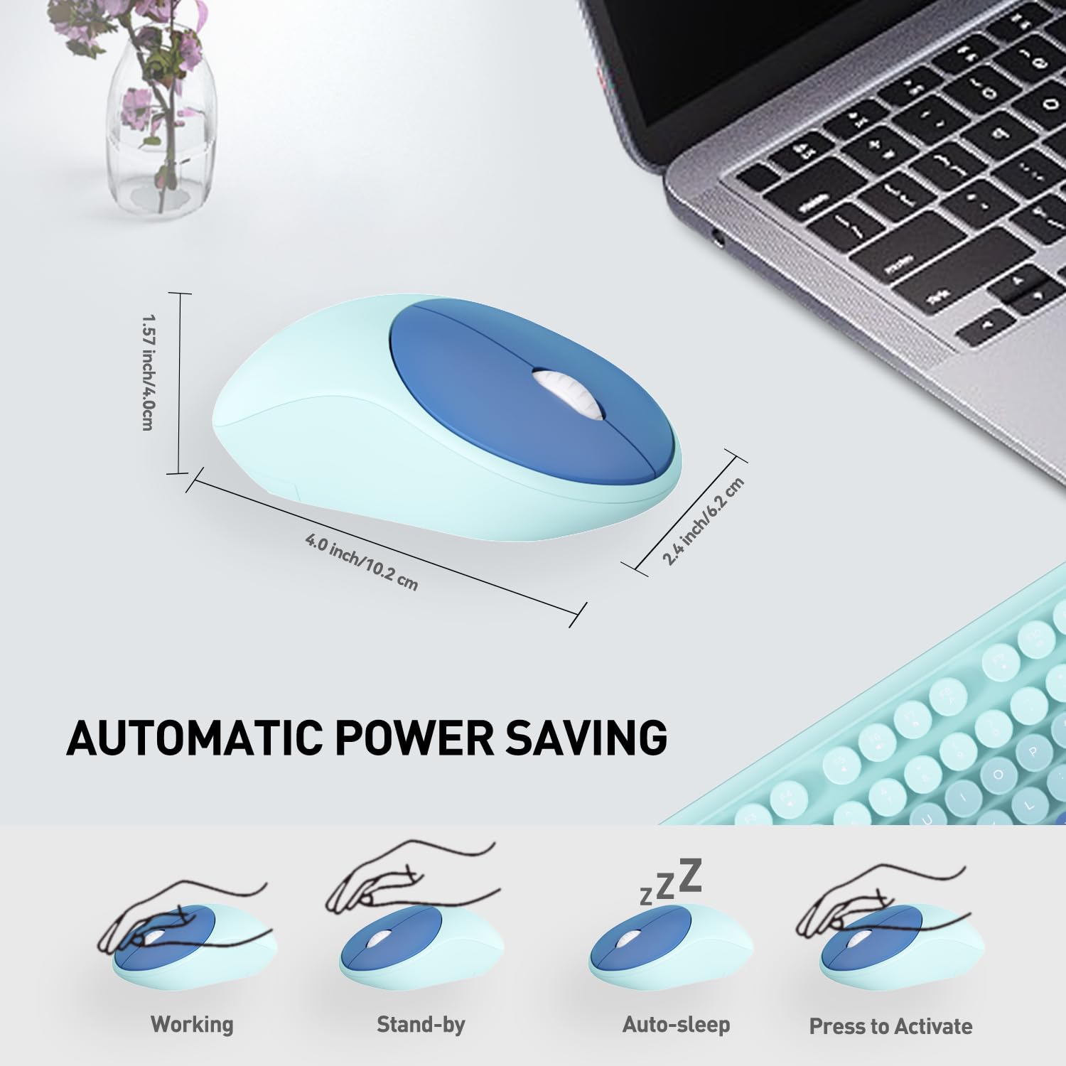 COTTAGE Keyboards Mouse Combos Colorful Cute Typewriter Full size Retro ...