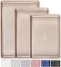 HONGBAKE - Baking Sheet Pan Set of 3, Cookie Sheets for Oven, Nonstick Half/Quarter/Jelly Roll Pans with Diamond Texture Pattern - Champagne Gold