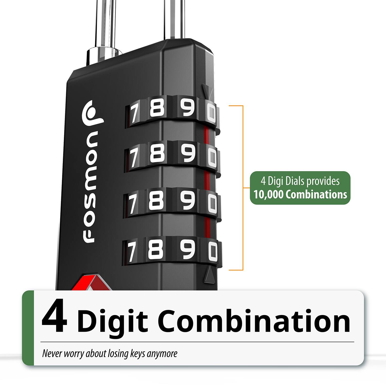 1890 1 8 9 0 1 1890 8 9 0 4 Digi Dials provides fosmon 1890 1 8 9 0 10,000 Combinations 7 8 9 0 4 Digit Combination Never worry about losing keys anymore