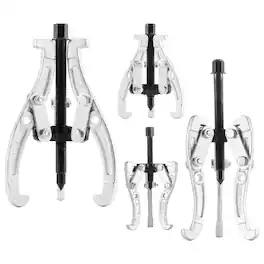 VEVOR - Gear Puller Set, 3 in/4 in/6 in/8 in 3 Jaw Bearing Puller with Reversible Jaws, 2 Jaw/3 Jaw Pulley Puller Tool - Silver