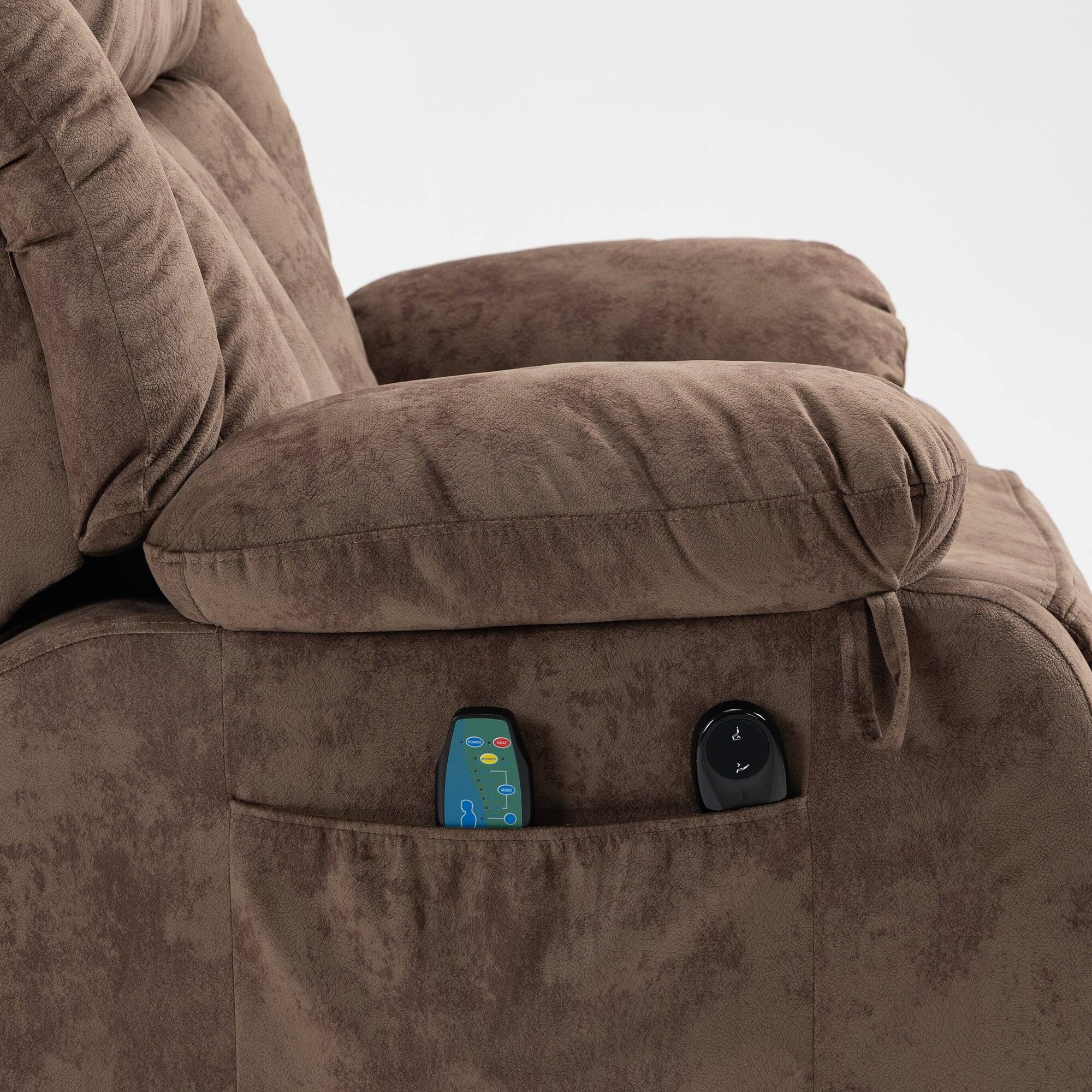 Alt View 3. Boyel Living - Power Lift Recliner Chair for Elderly Massage Heating USB Port Living Room Furniture - BROWN.