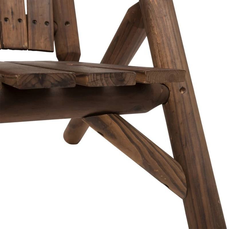 Back. Hivvago - Adirondack Patio 2 Chair Lounger with Center Coffee Table Brown - Brown.