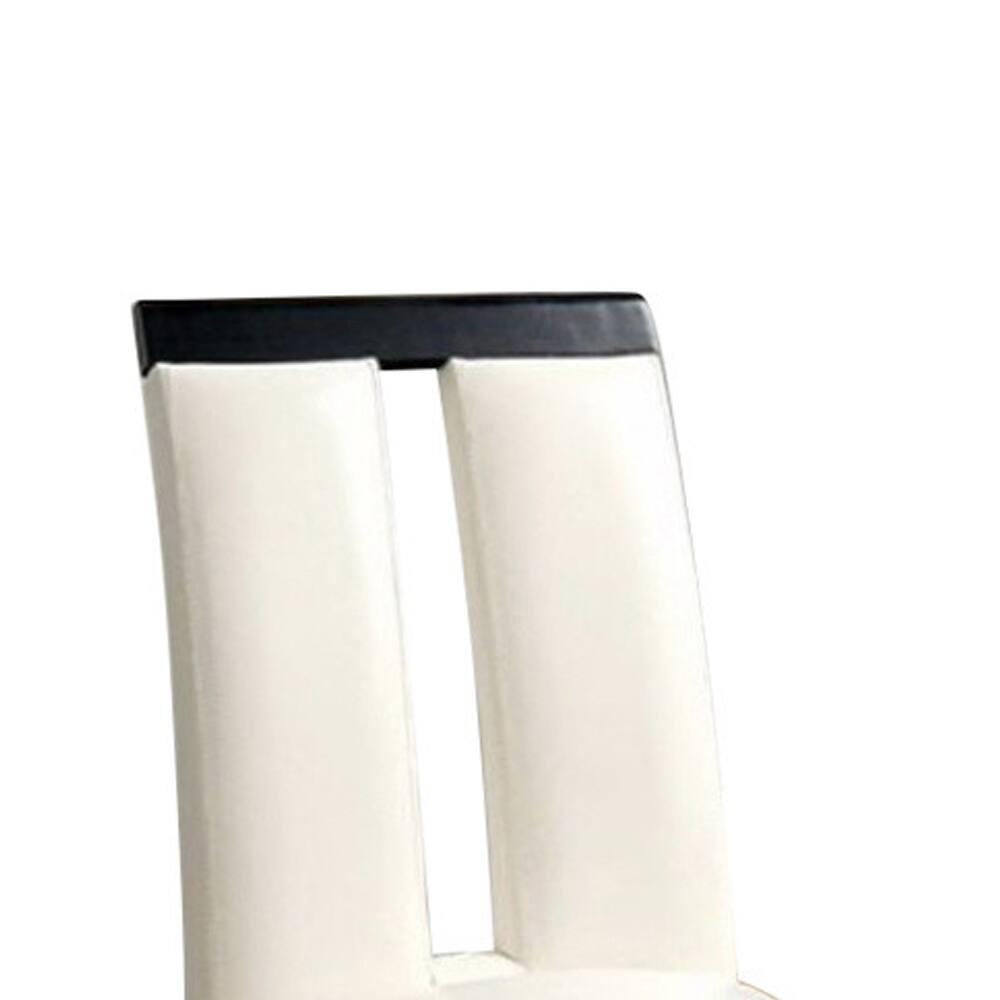Alt View 1. Manhattan Lane - Luminar Contemporary Side Chair Withwhite Cal. Foam, Black Finish, Set of 2 - white.