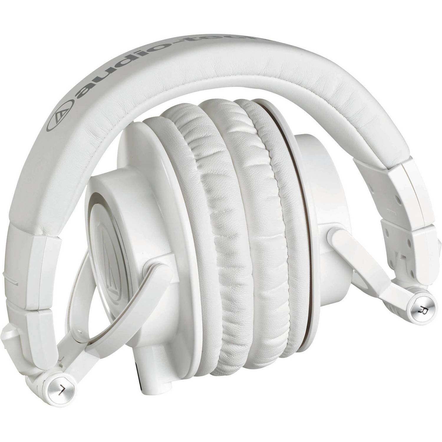 Angle. Audio-Technica - Audio-Technica ATH-M50xWH Professional Monitor Headphones, White - White.