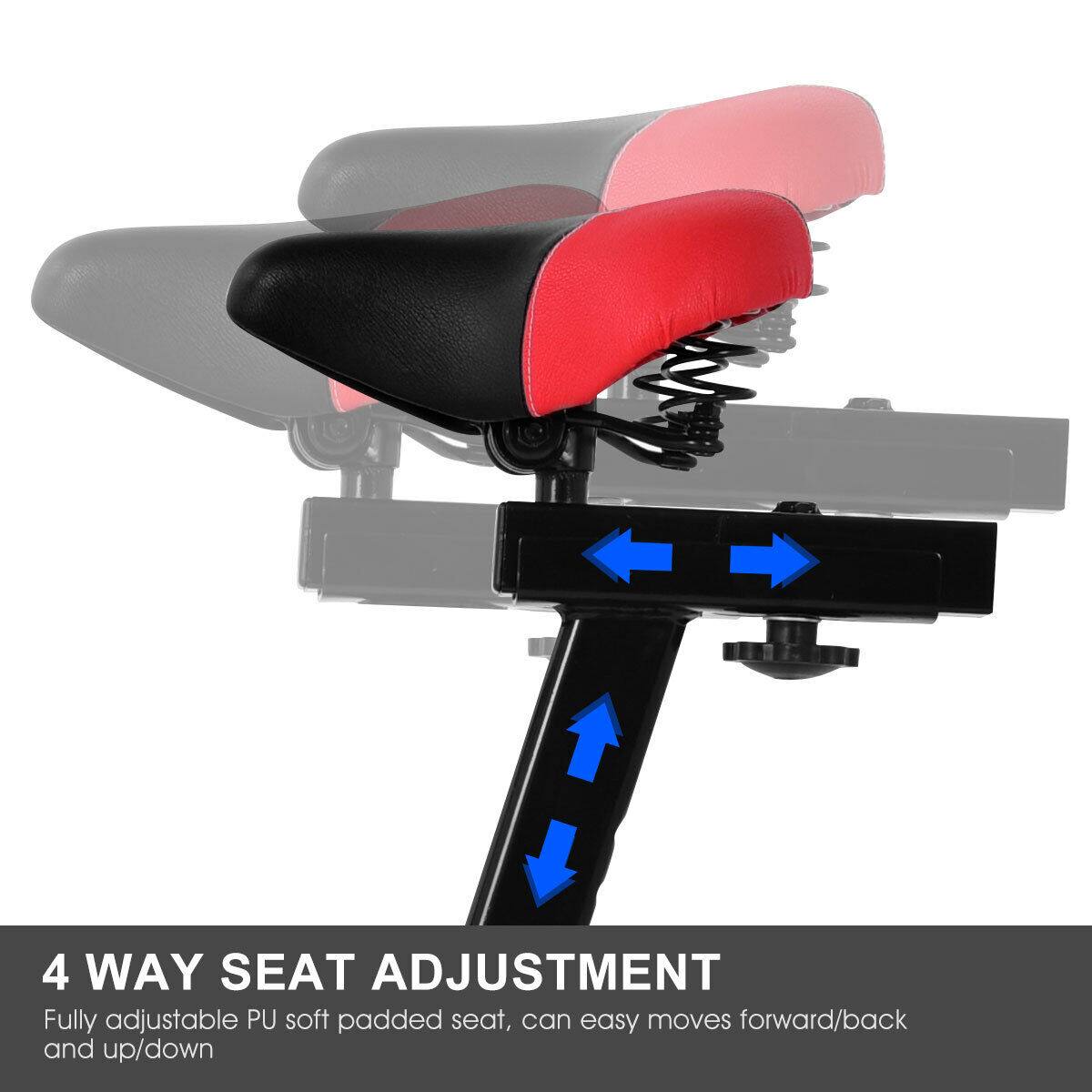 4 WAY SEAT ADJUSTMENT: Fully adjustable PU soft padded seat that can easily move forward/back and up/down.