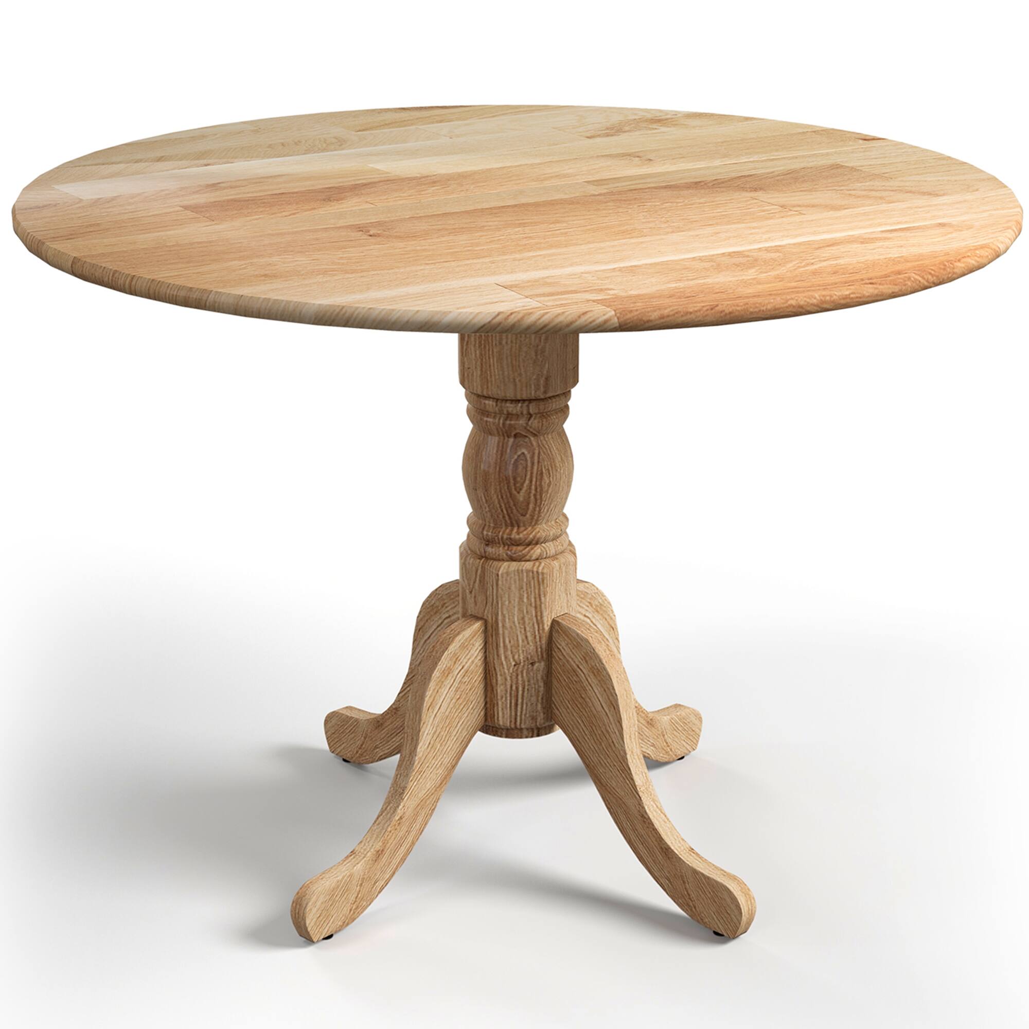 Alt View 6. Costway - Rustic Dining Table Wooden Dining Table with Round Tabletop & Curved Trestle Legs - Natural.