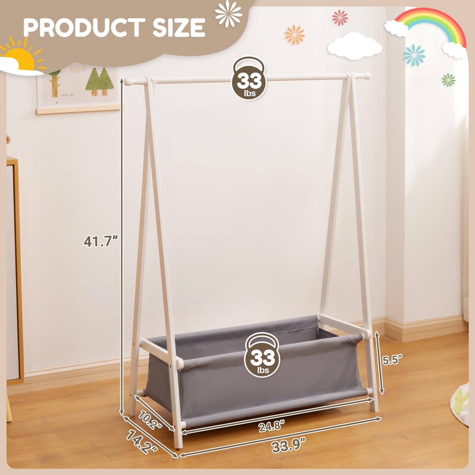 PRODUCT SIZE  
33 lbs  
41.7"  
5.5"  
10.2"  
14.2"  
24.8"  
33.9"