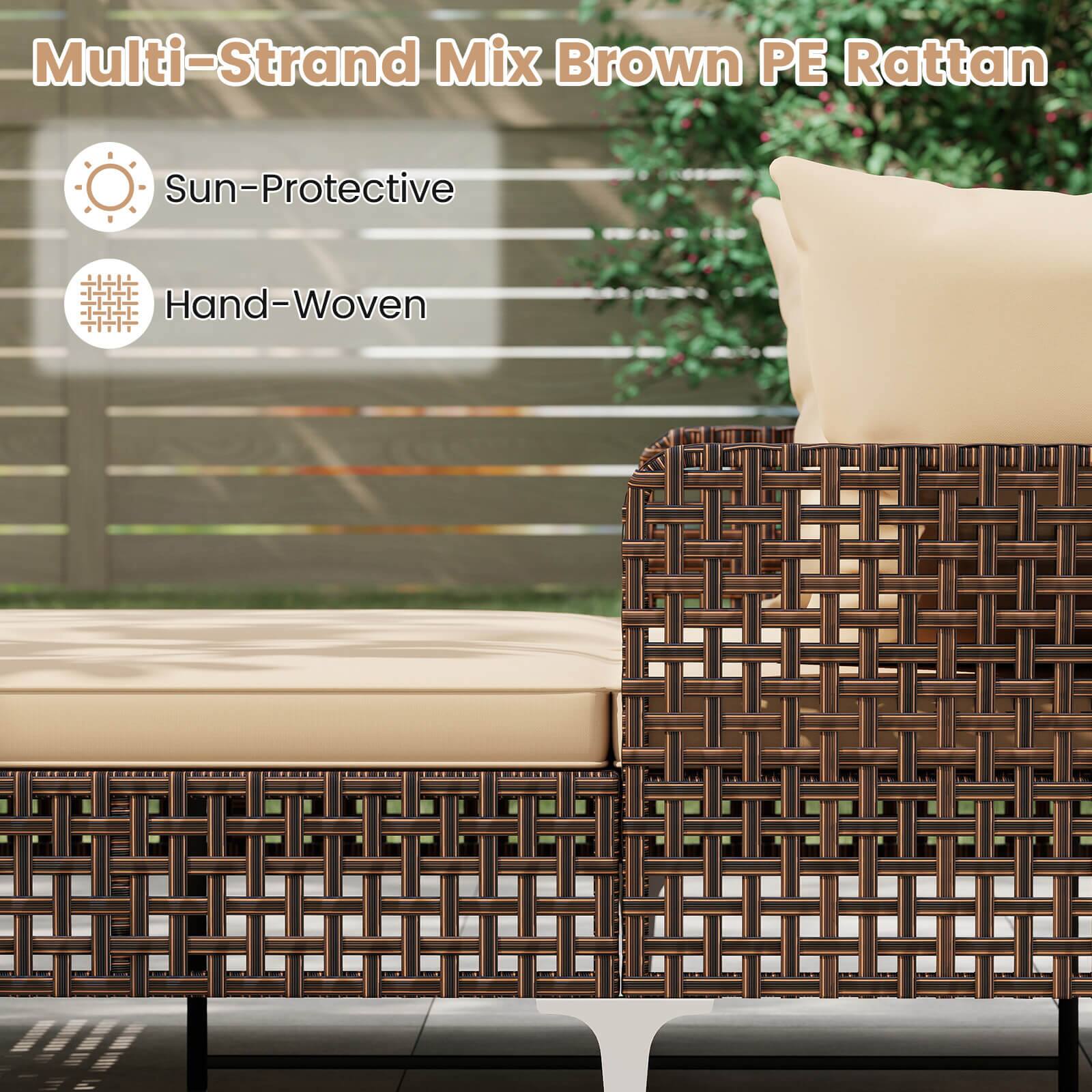 Multi-Strand Mix Brown PE Rattan

- Sun-Protective
- Hand-Woven