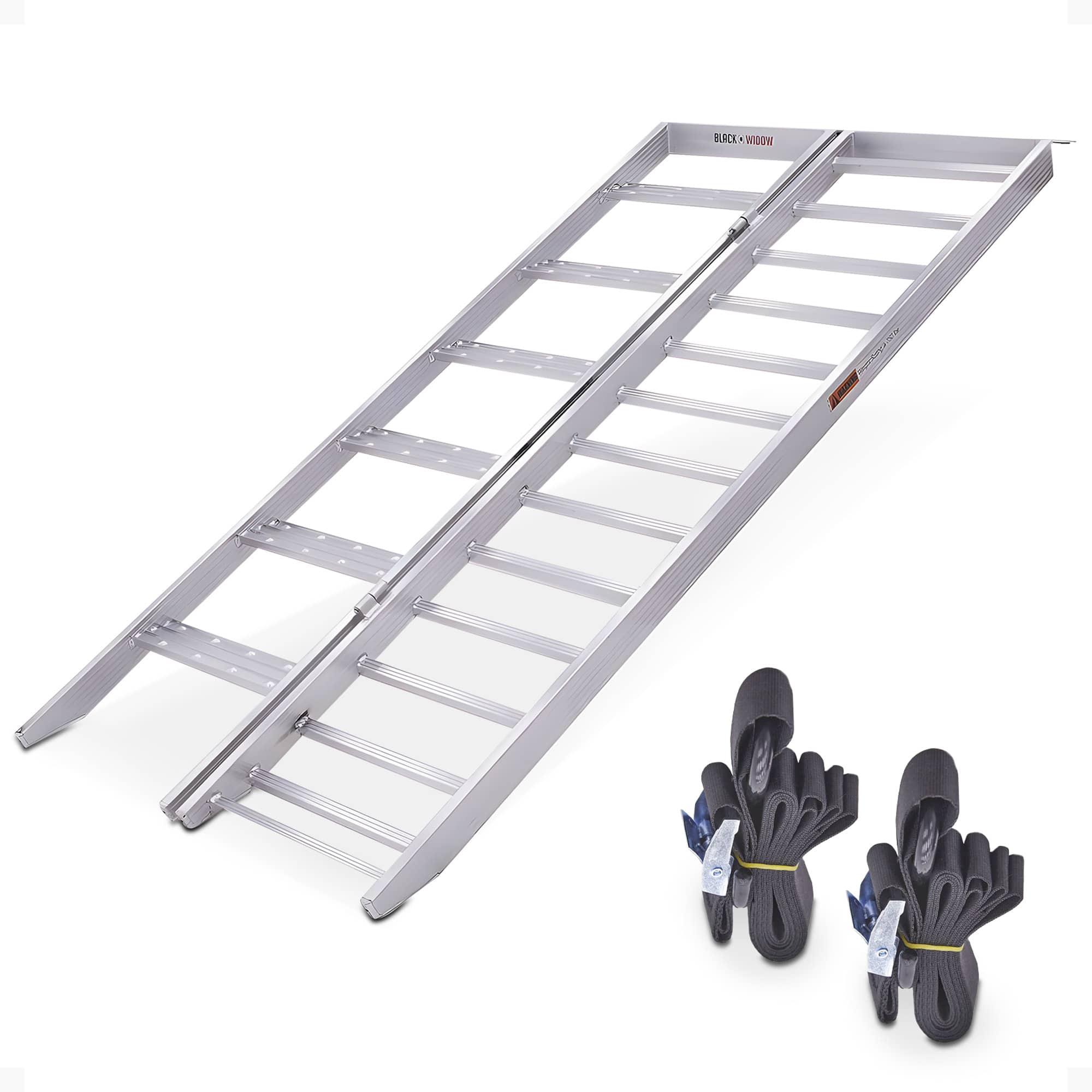アフラル　Stair ロードバイク Black Widow Aluminum Bi Fold Motorcycle Ramp with Steps, Folding