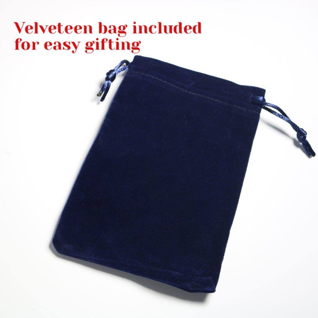 Velveteen bag included for easy gifting
