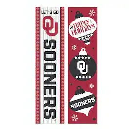 Evergreen Enterprises - Oklahoma Sooners 47" Double Sided Christmas Leaner Fan Sign - Multicolor