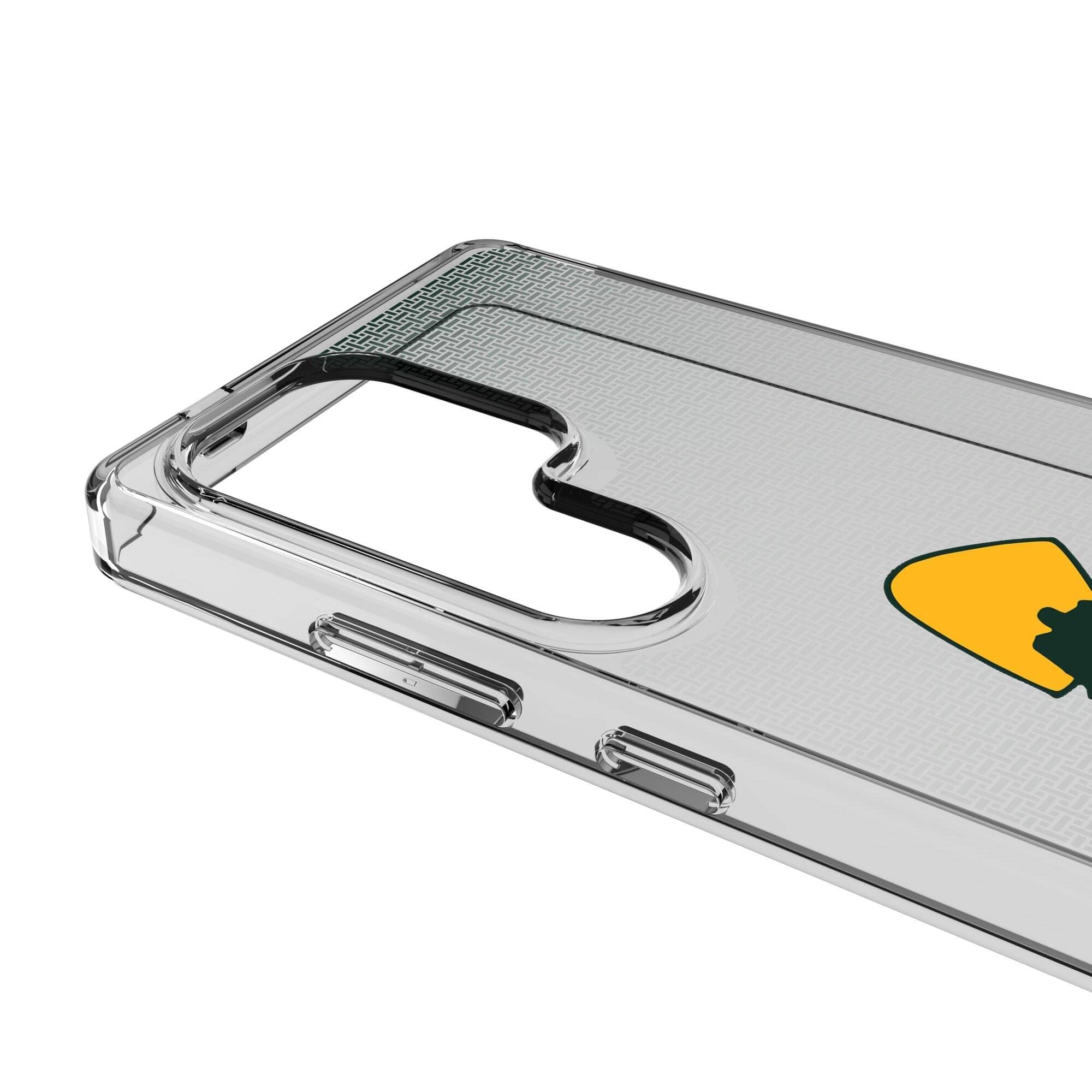 Alt View 2. Keyscaper - Green Bay Packers Linen Logo Galaxy Clear Case - S23 - Multicolor.