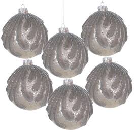 Dexmalle - Dexmalle-D3.9 Christmas Tree Decorative Glass Hanging Ball Ornaments,Set of 6 - Silver