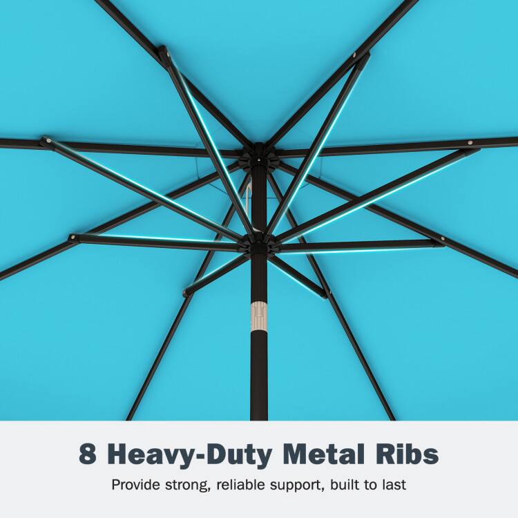 8 Heavy-Duty Metal Ribs Provide strong, reliable support, built to last