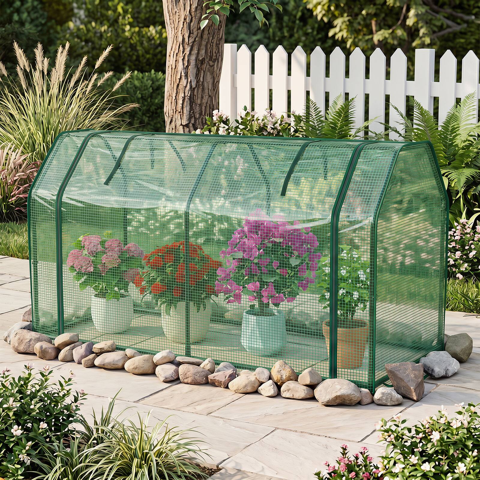 Alt View 3. Costway - Costway 47" x 22" x 24" Portable Mini Greenhouse with 2 Zipper Doors & Ground Stakes.
