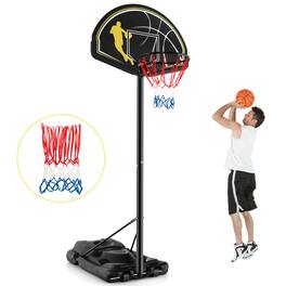 Ecooso - Portable Basketball Hoop System with 4.25–10 ft Adjustable Height - Black