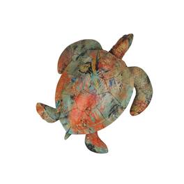 Things2Die4 - Multicolor Abstract Sea Turtle Statue – 12-Inch Ocean-Inspired Coastal Decor - Multicolored
