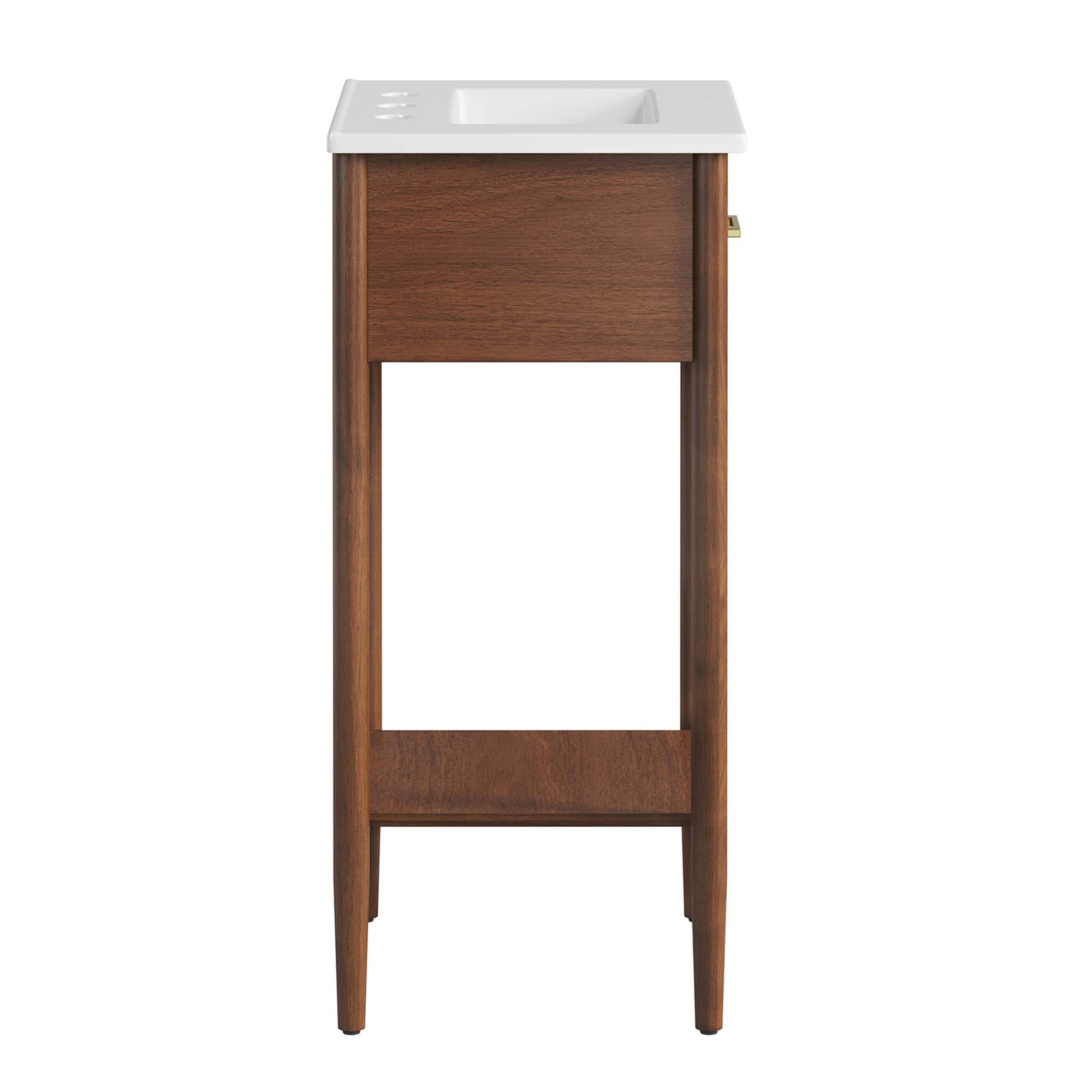 Alt View 2. Modway - Zaire Bathroom Vanity Basin Included by Modway - Walnut White.