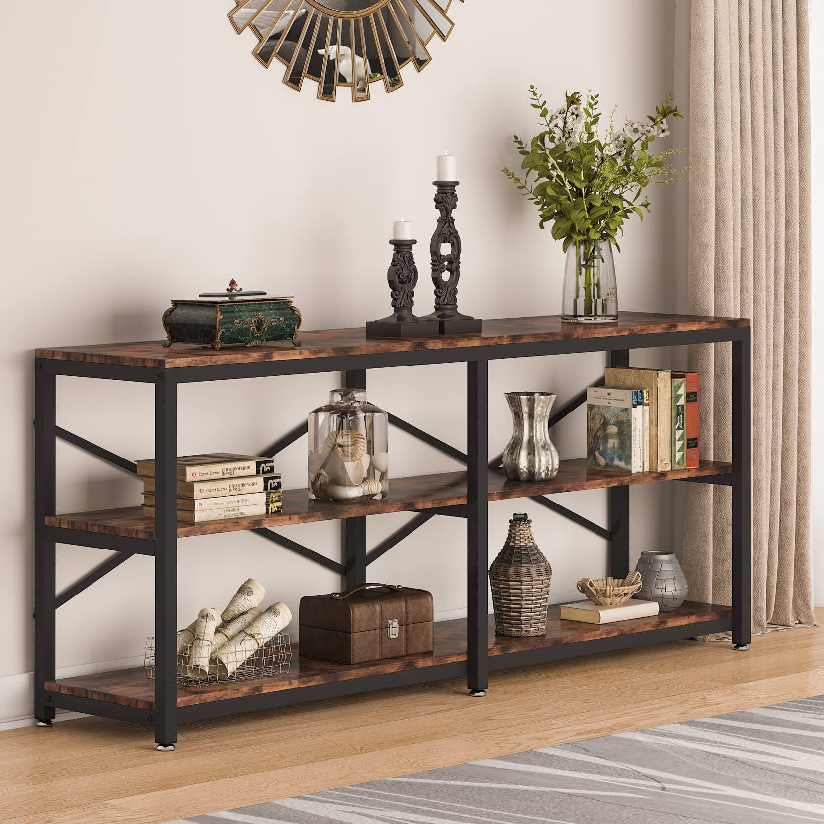 Tribesigns 70.9 Inch Extra Long Console Table, Modern Sofa Table Behind ...