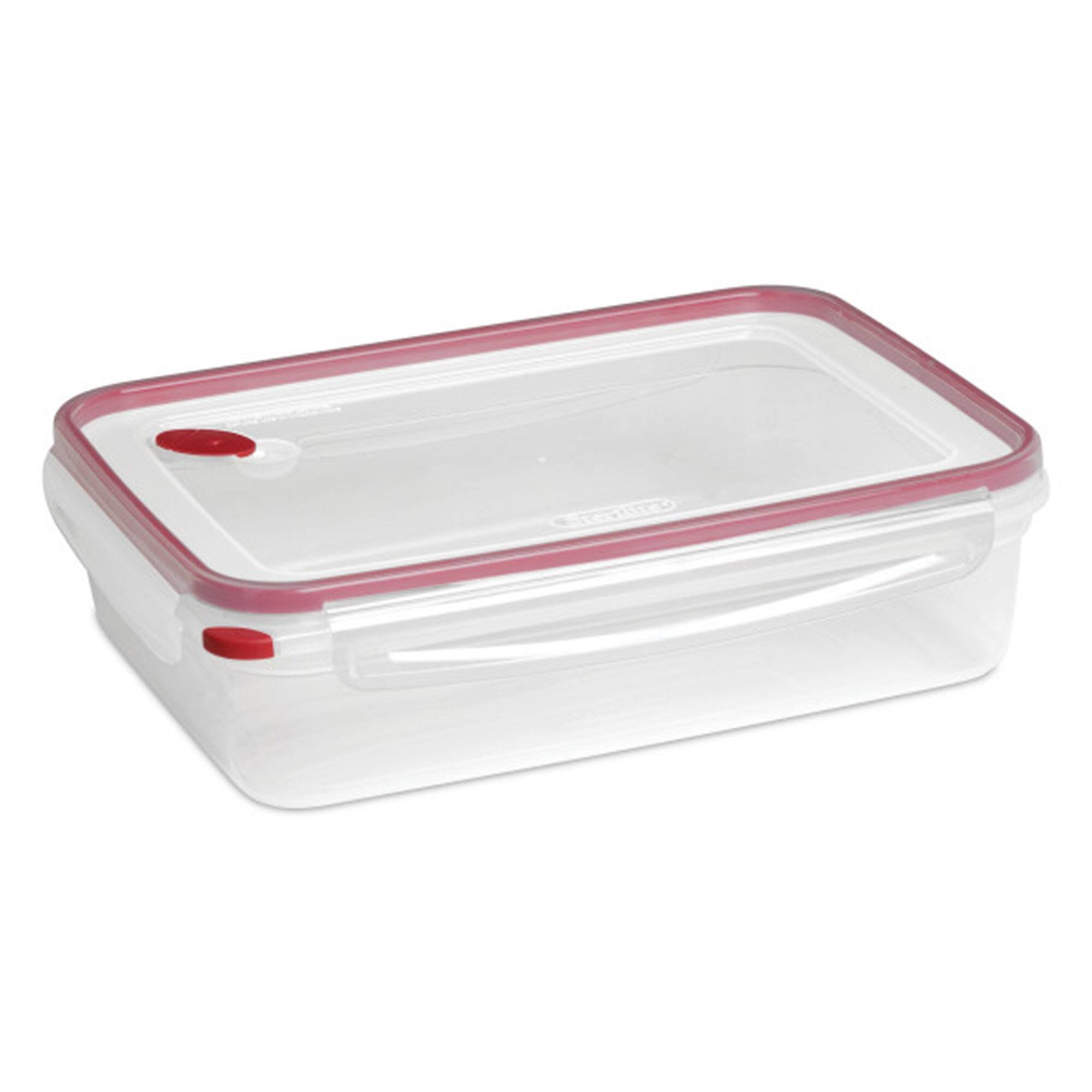 Alt View 1. Sterilite - Sterilite Ultra Seal 16 Cup Rectangular Food Storage Containers, Red (4 Pack) - Clear/Rocket Red.