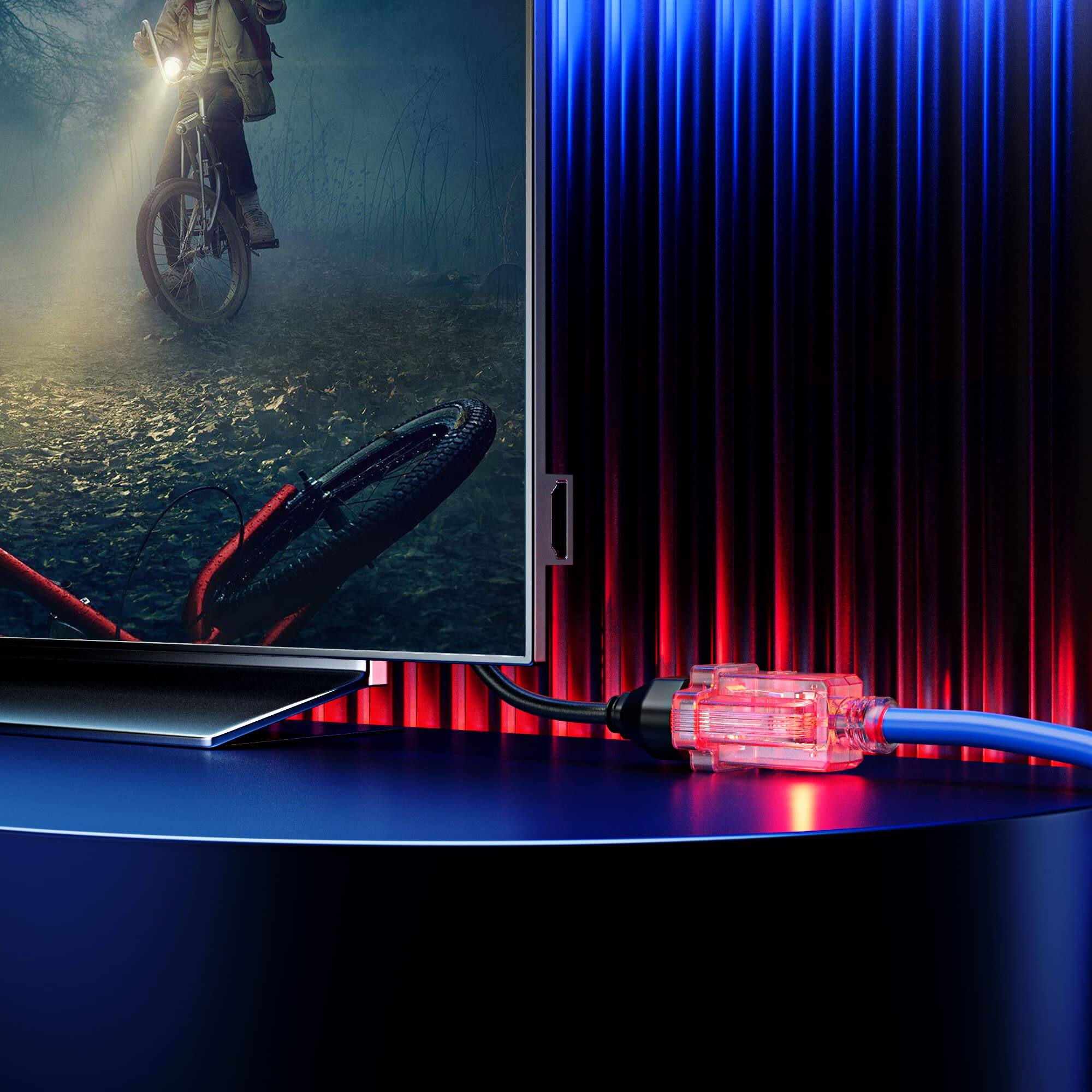 Alt View 5. Maximm - Maximm 30 Ft Extension Cord – 16 AWG, 3-Prong Grounded, Lighted End, Heavy Duty Indoor/Outdoor Power Cable, ETL Listed - Blue.