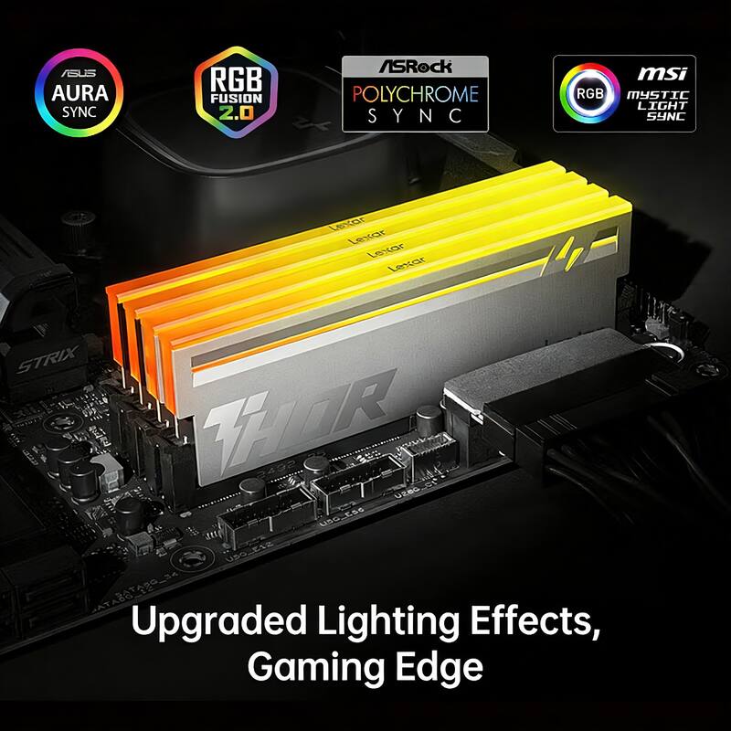 AUS AURA SYNC RGB FUSION 2.0  
ASRock POLYCHROME SYNC  
msi RGB MYSTIC LIGHT SYNC  
Lexar Lestar  
Loxar Lesar  
STRIX TAR 2432  
UzeG USG_ESs USO_ETZ  
NE_PRATATA  
Upgraded Lighting Effects, Gaming Edge
