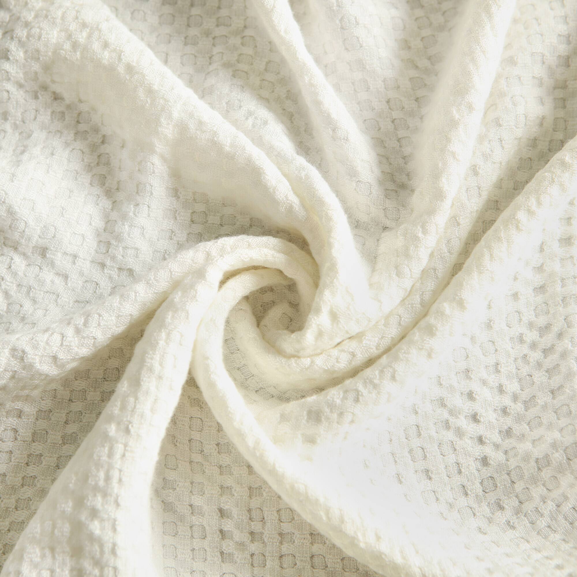 Back. Peace Nest - Peace Nest Ultra Soft Waffle Weave Knit Throw Blanket, White, 80" x 90" - White.