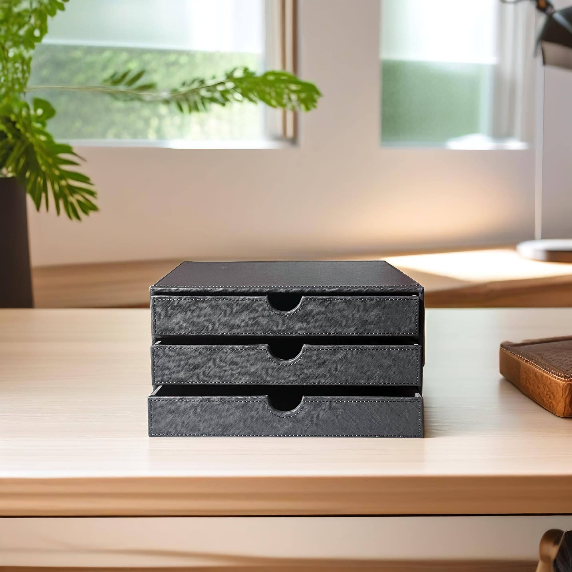 Alt View 4. Earthley Blooms - Document Organizer File Cabinet Storage Box Office Desktop Filing Elegent.