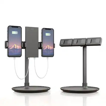 Front. VEGA AUTOMOTIVE - Phone Stand Cell Of Desk Multi phone Holder Adjustable Height Unlimited Vision Stable Base Support All Phon... - Default.