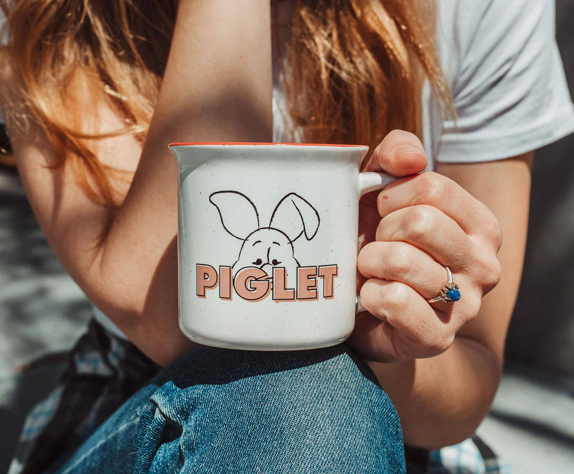 Alt View 2. Disney - Disney Winnie the Pooh and Piglet Ceramic Camper Mugs | Set of 2 - White.