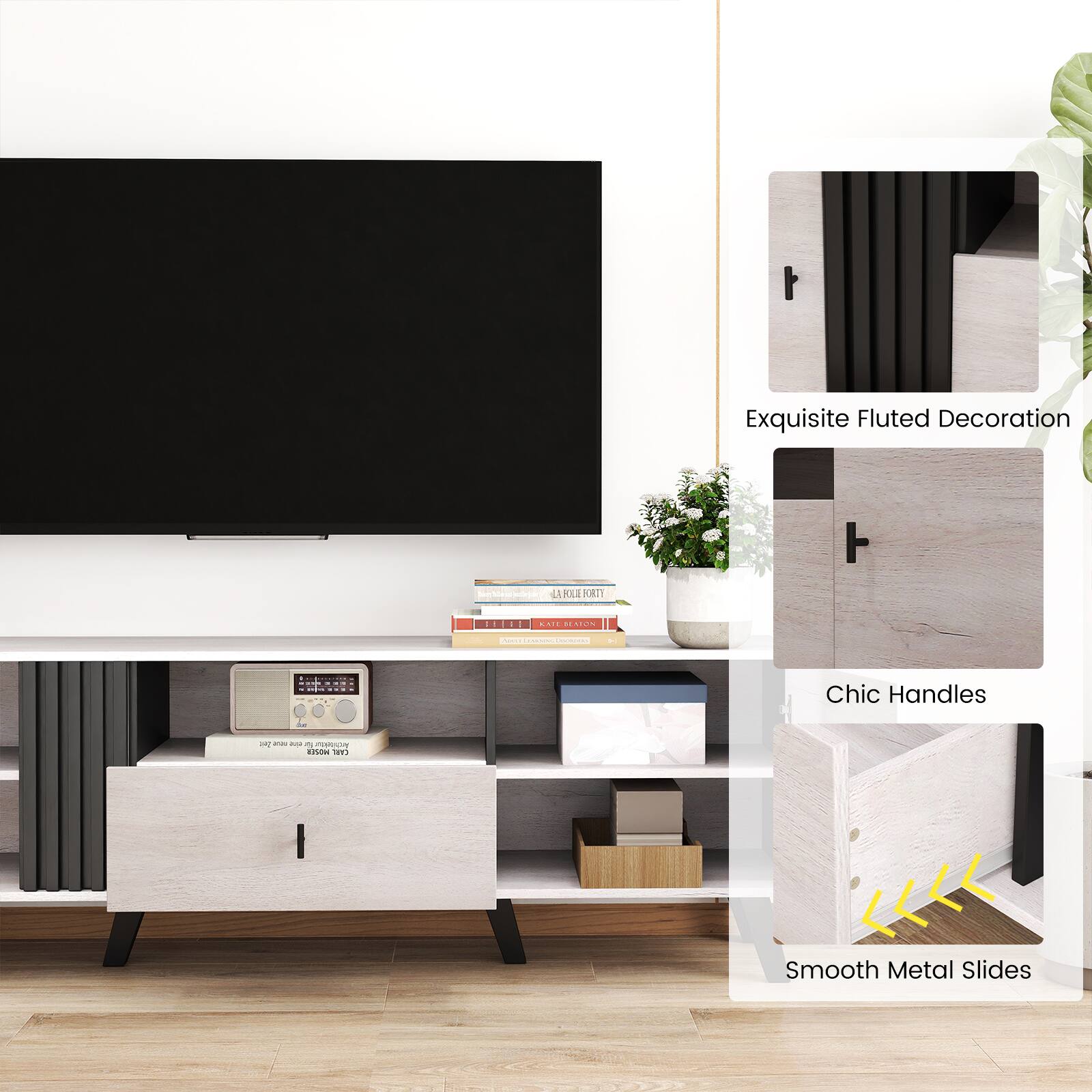 Exquisite Fluted Decoration

Chic Handles

Smooth Metal Slides