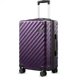 LUGGEX - 20 Inch Carry-On Luggage Airline Approved Expandable Polycarbonate Hard Shell Suitcase for Travelling - LX-ZX - Purple