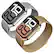 Front. Vena - 2 Pack For Apple Watch Band Series 10 42mm, Stainless Steel Watch Band Series 11 41mm 9/8/7 iWatch 40mm, Silver+Gold - Multi.