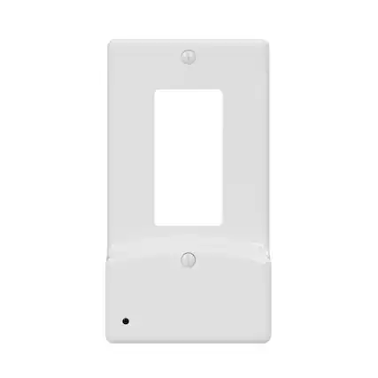Front. Westek - Westek LumiCover White 1 gang Plastic Decorator USB Nightlight Wall Plate 1 pk - White.