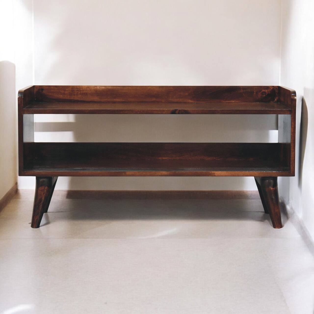 Alt View 7. Artisan Furniture - Artisan Furniture Solid Wood Mini 2 Drawer California Walnut Bedside, Dark Brown - Dark Brown.