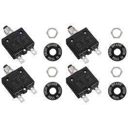 Unique Bargains - 4pcs 3A Push Button Circuit Breaker, 125/250V AC,50V DC, Manual Reset Thermal Overload Protector for Industrial - Black