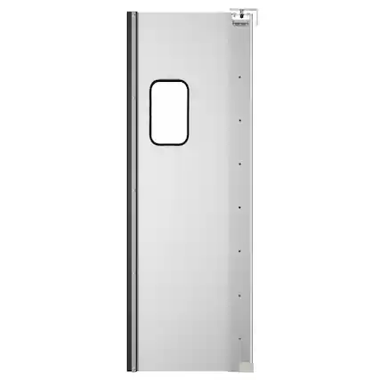 Front. Koolmore - Commercial Single Aluminum Swinging Traffic Door with 9 In. x 14 In. Window - 30 In. x 84 In. Door Opening (KM-SWD30) - Silver.