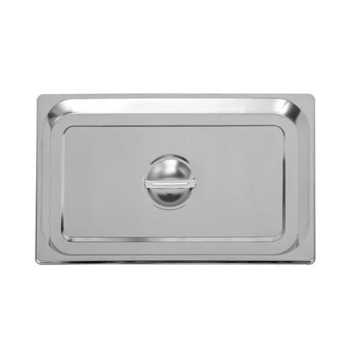 Alt View 4. Home Collection - 6 Pack Stainless Steel Steam Table Lids Set 1/1 Size Commercial Food Pan Covers - Silver.