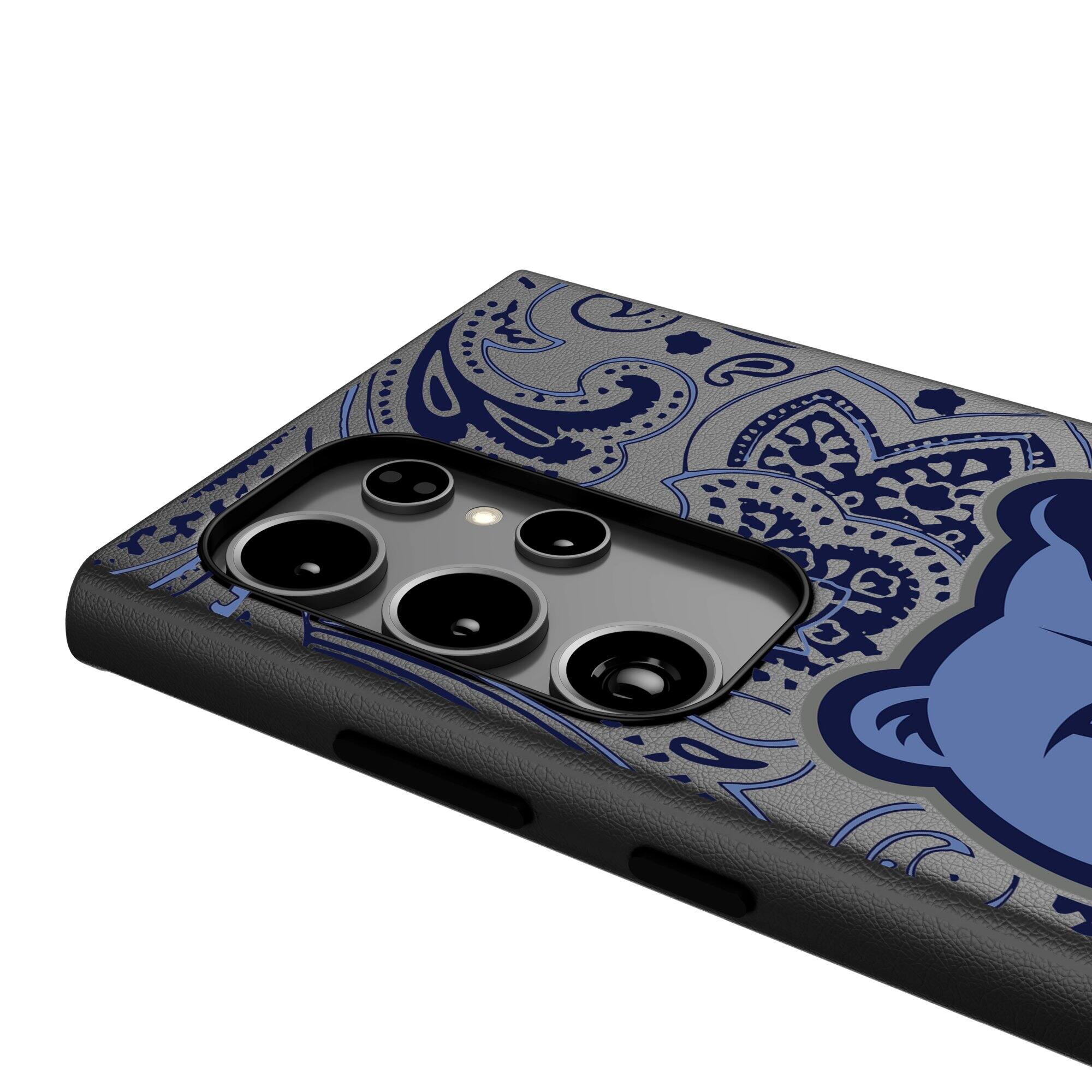 Alt View 3. Keyscaper - Memphis Grizzlies Paisley Galaxy Magnetic Bump Case - S25 - Black.