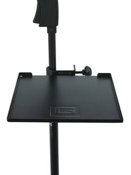 Gator Frameworks - Small Microphone-Stand Accessory Shelf, 9 x 9" Clamp-On Shelf with Raised Lip, Holds Small Accessories