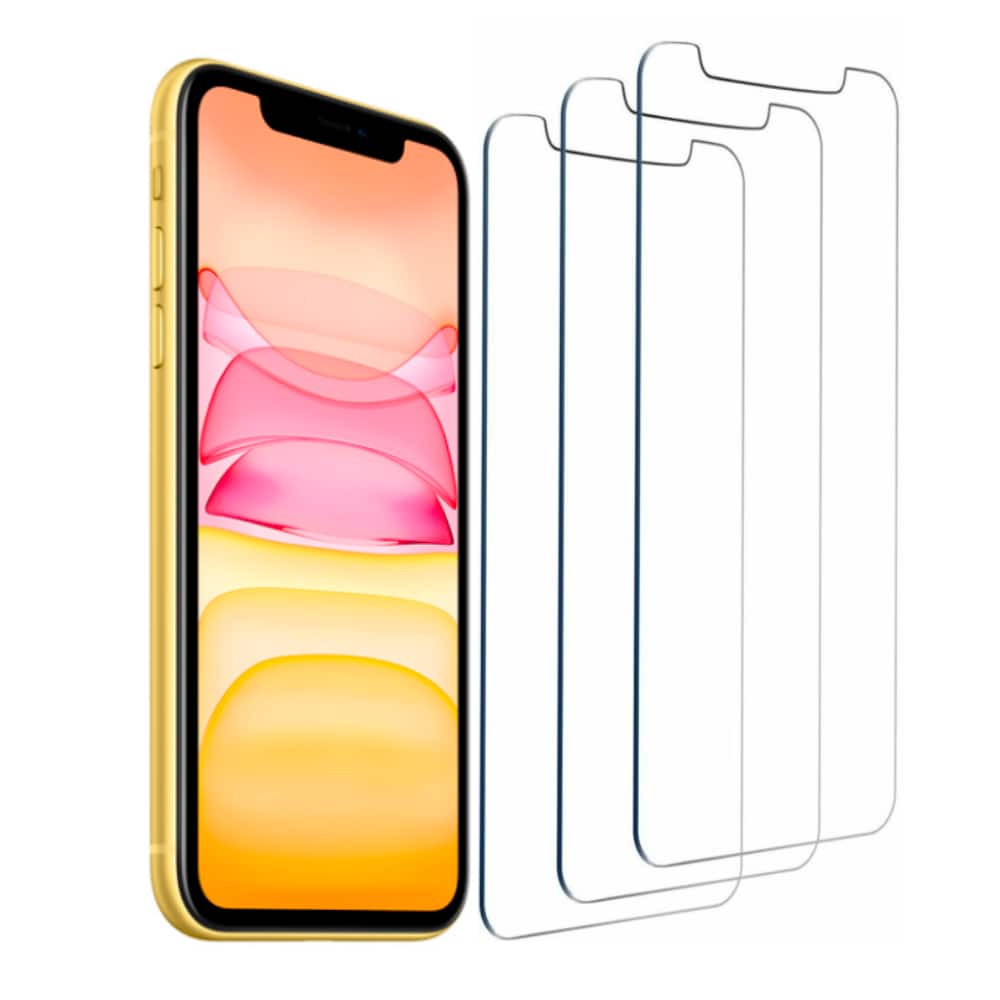 Qixxronics - 3Pcs Tempered Glass Screen Protector For iPhone 12 Pro, Glass Film Cover for iPhone 12 Pro Screen Protector (6.1" Inch) - Clear