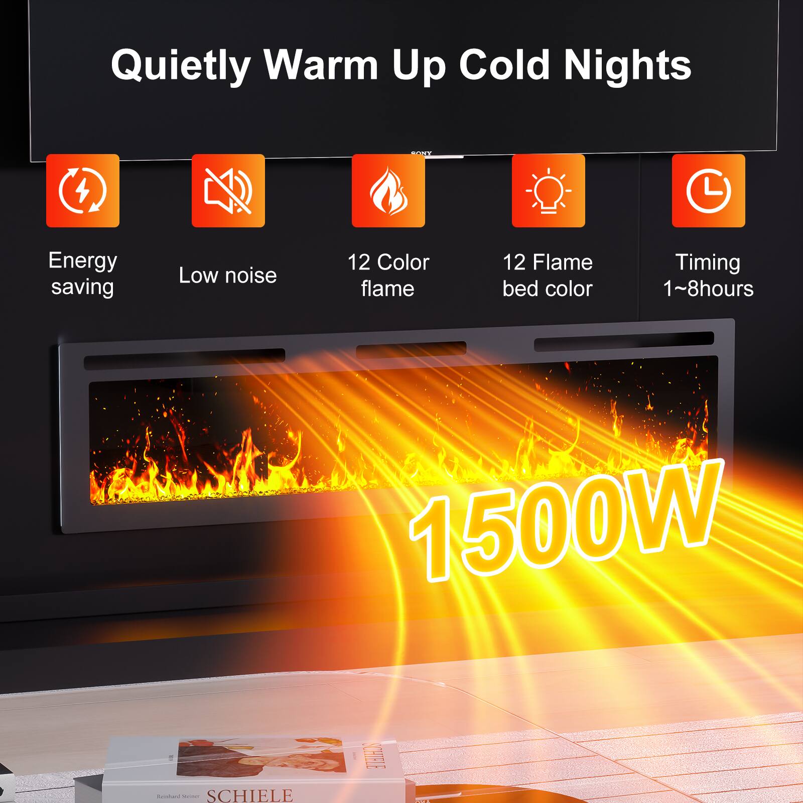 Quietly Warm Up Cold Nights

- Energy saving
- Low noise
- 12 Color flame
- 12 Flame bed color
- Timing 1~8hours

1500W

Buhund - SCHIELE SOHIFLE