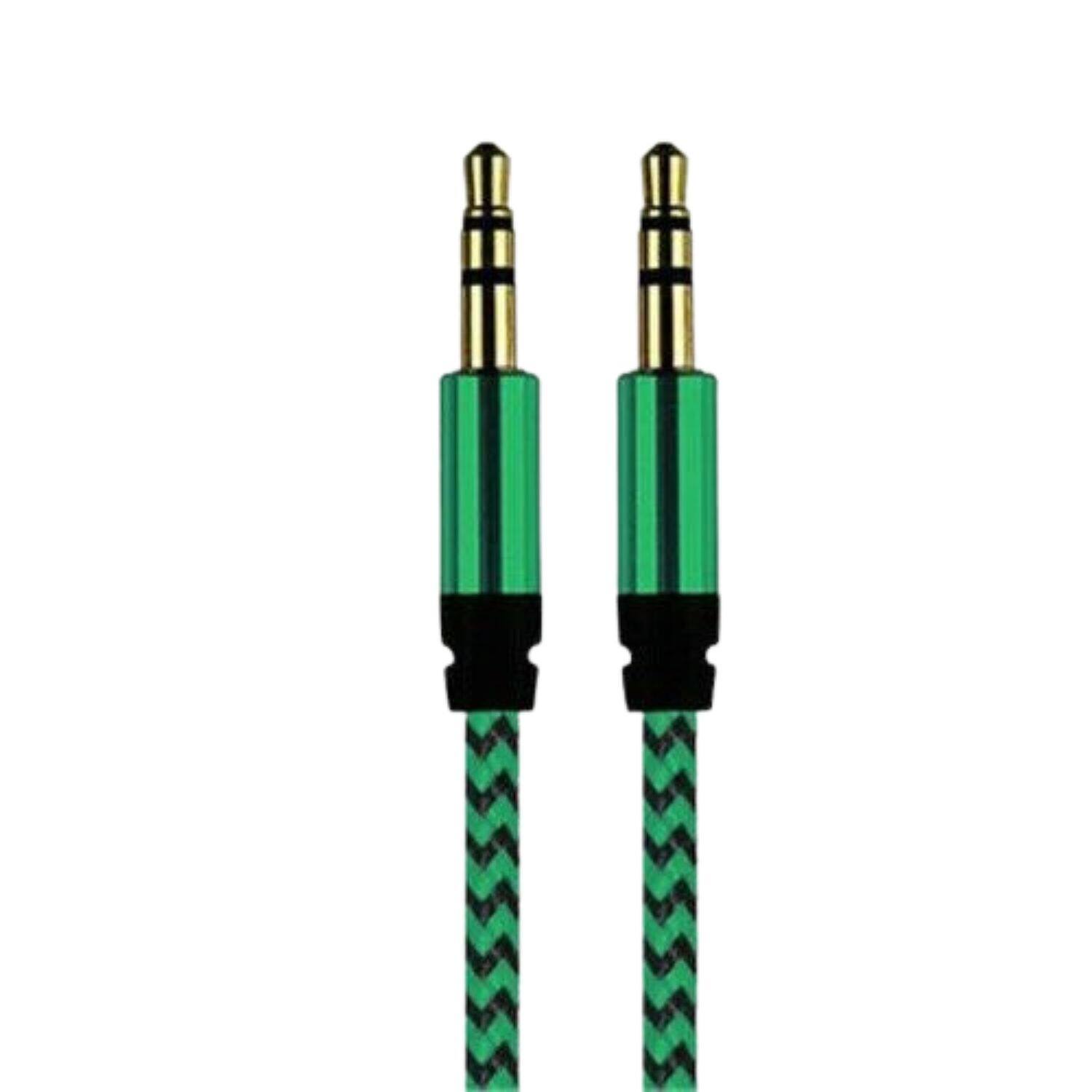 Home Collection - 2pcs Green 3.5mm AUX Stereo Audio Cable – Male to Male Jack Cord