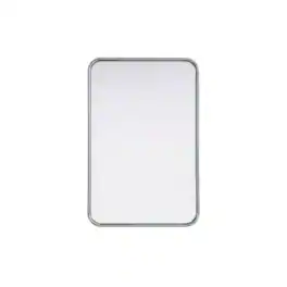 Elegant Decor - Contour Metal Rectangle Mirror 20x30 - Silver