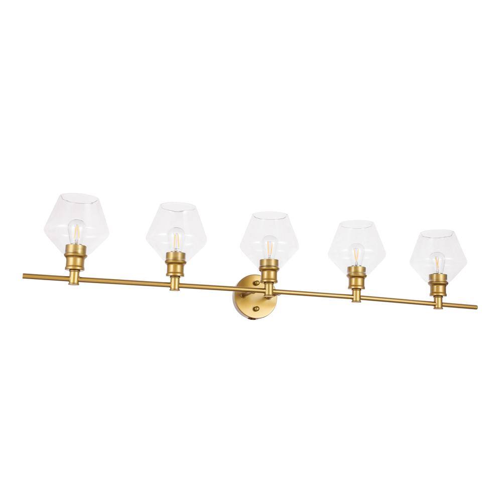 Alt View 7. Living District - Gene 5 light Brass and Clear glass Wall sconce - Brass And Clear Glass.